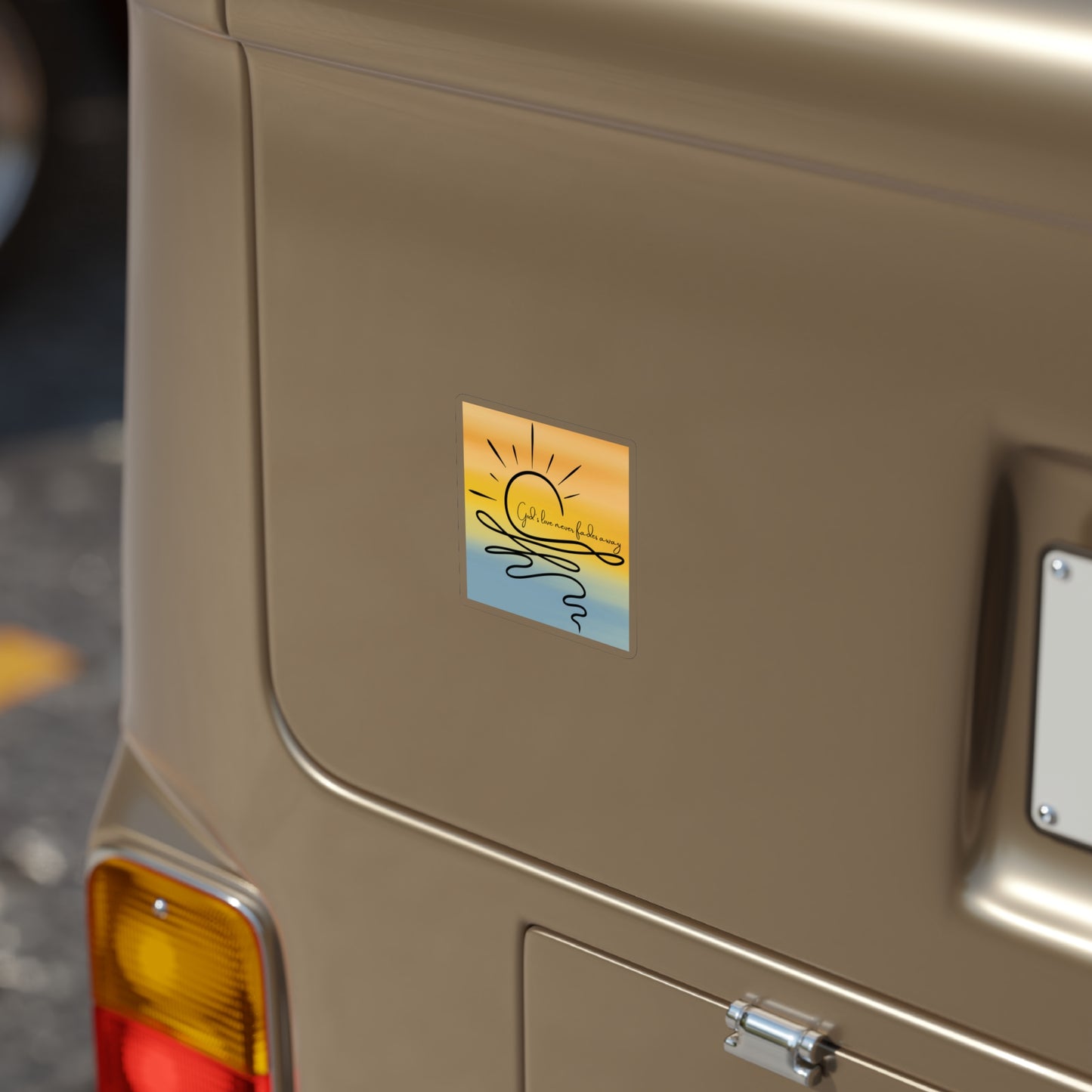 God's Love Never Fades Away Outdoor Sticker