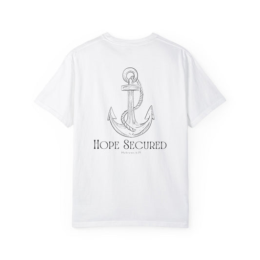 Hope Secured Garment-Dyed T-shirt | Heb 6:19