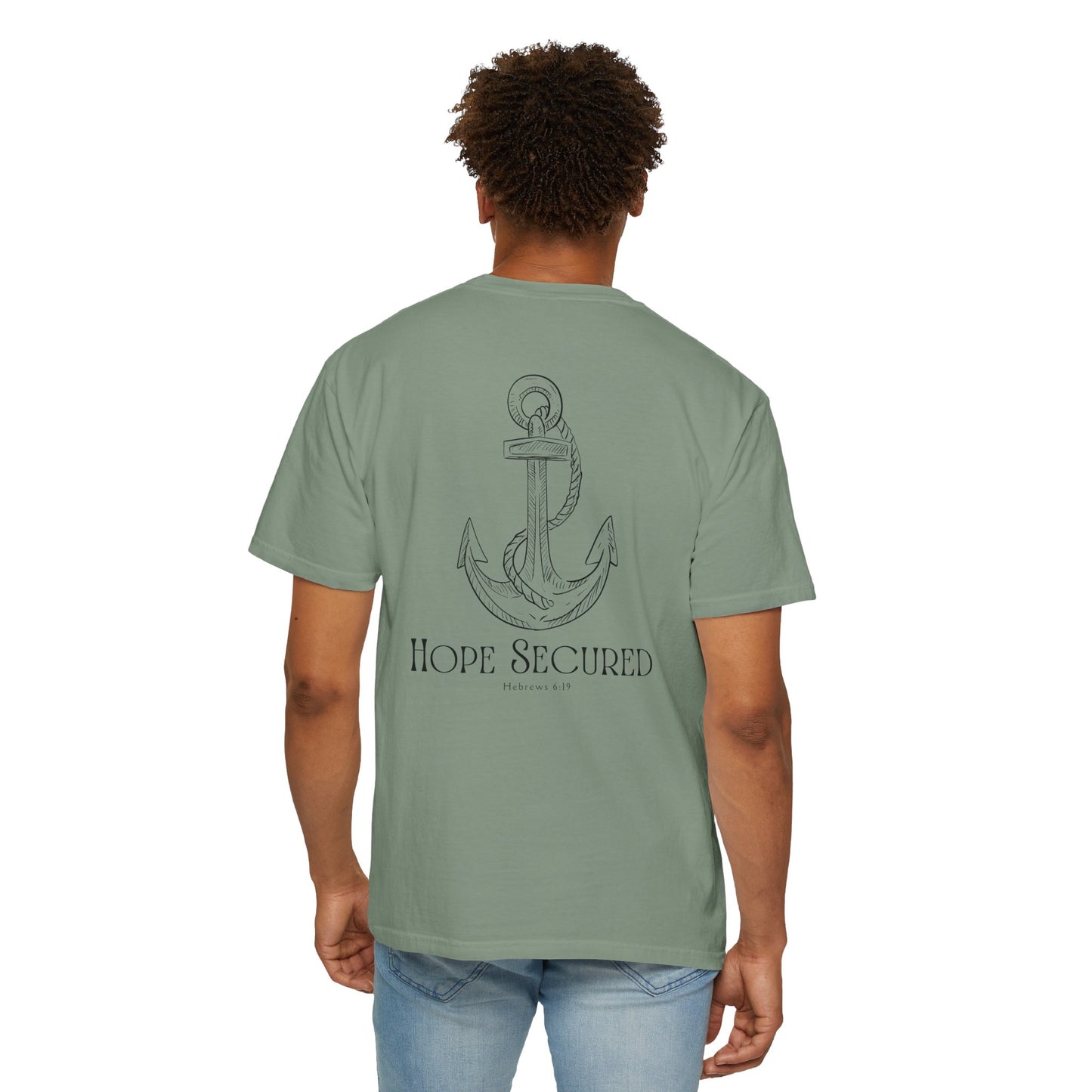 Hope Secured Garment-Dyed T-shirt | Heb 6:19